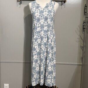 Koolaburra by UGG Cotton Rayon Midi Tank Dress Blue Geometric Print Size S
